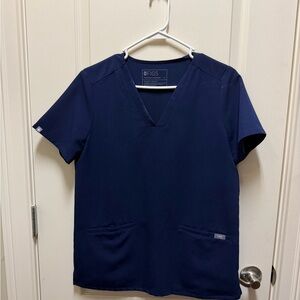 FIGS Navy V-Neck Medical Scrub Top size Small